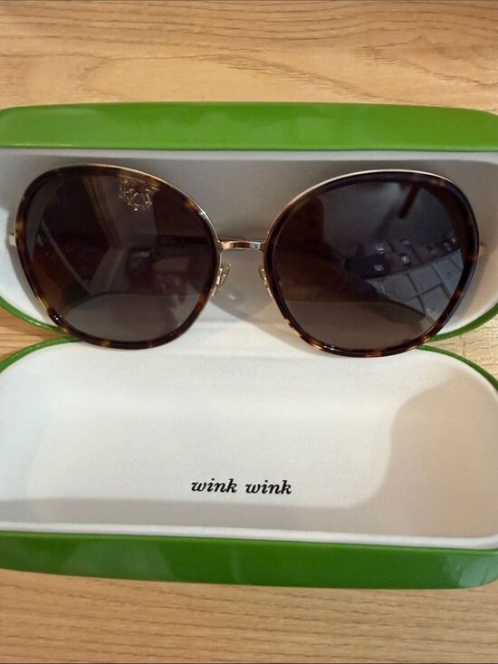 Kate spade Sunglasses Tortoise Shell Round Brown Oversized Boho Chic with Case main image 6